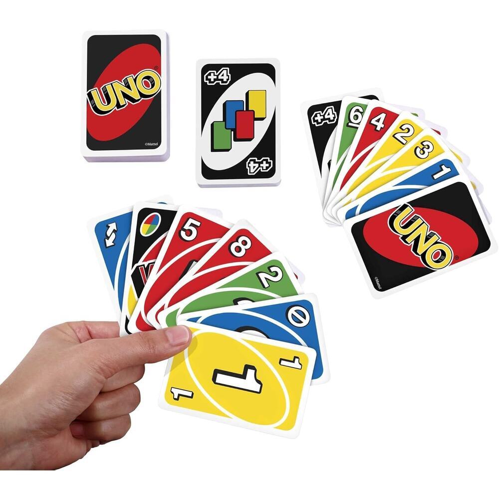 UNO Classic Card Game 112 Cards Customizable Erasable Wild Kids Gift Ages 7+ - Picture 6 of 6